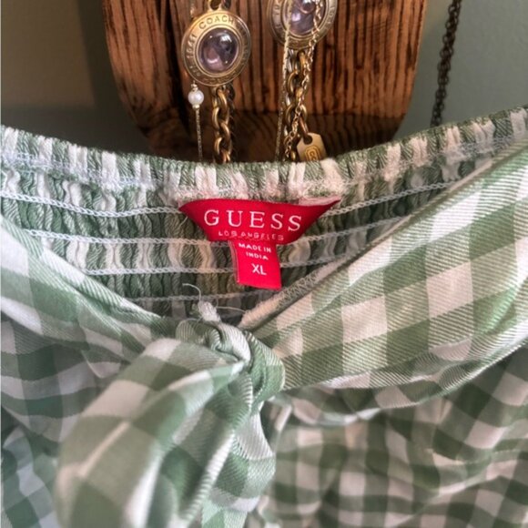 Guess / Green Gingham / Long Sleeve Blouse - Picture 2 of 9